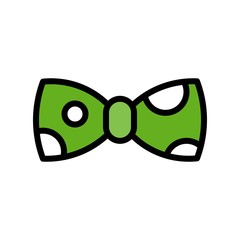 Bow tie vector, Feast of Saint Patrick filled icon editable outline
