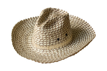 straw hat isolated on white background with clipping path