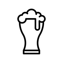 Beer glass vector, Feast of Saint Patrick line icon