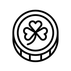 Coin vector, Feast of Saint Patrick line icon