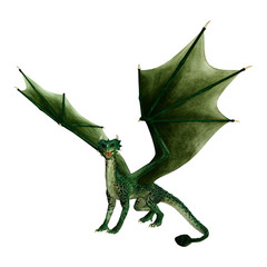 Fototapeta premium 3D Rendering Fairy Tale Dragon on White