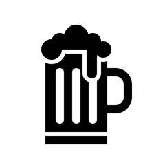 Beer mug vector, Feast of Saint Patrick solid icon