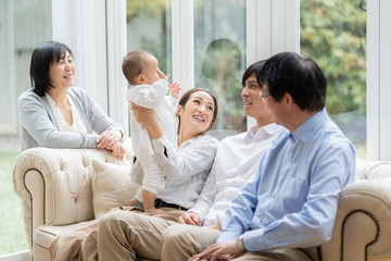 Fototapeta premium 三世代家族