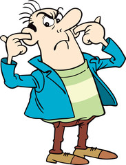 Man covering ears with fingers