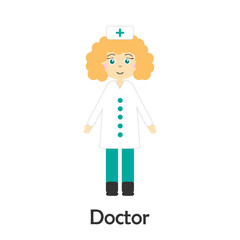 Doctor in cartoon style, medical card for kid, preschool activity for children, vector illustration