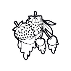 cherry and strawberry dripping icon