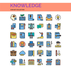 Knowledge Icons Set. UI Pixel Perfect Well-crafted Vector Thin Line Icons. The illustrations are a vector.