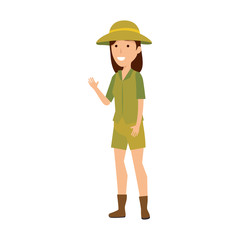 woman worker of zoo character
