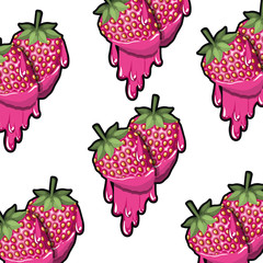pattern strawberry dripping isolated icon
