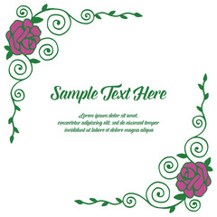 Vector illustration write your text with beautiful green leaves hand drawn