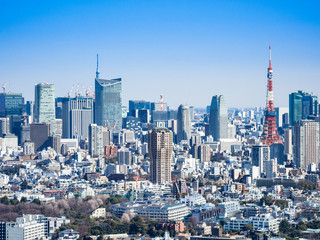 Obraz premium 東京 青空と都市風景