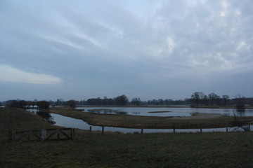 View over lake cloudy sky