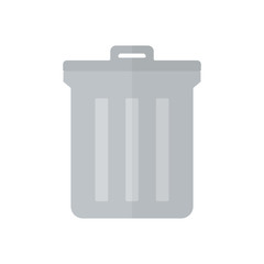 trash icon in flat style isolated vector illustration on white transparent background