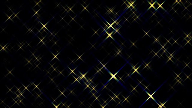 Gold Sparkling Twinkling Stars Abstract Motion Background Loop