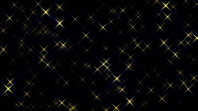 Fast Gold Sparkling Twinkling Stars Abstract Motion Background Loop