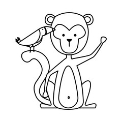 funny monkey wild character