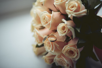 wedding bouquet of the bride. close up.
