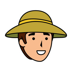 man worker of zoo head character