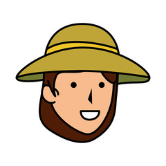 woman worker of zoo head character