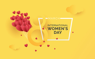 8th March International Women's Day Background with Flower Ornament