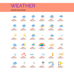 Weather Icons Set. UI Pixel Perfect Well-crafted Vector Thin Line Icons. The illustrations are a vector.