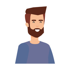 young and casual man with beard character