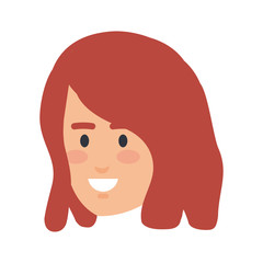 beautiful and young woman head character