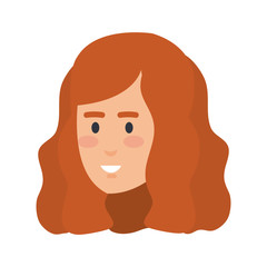 beautiful and young woman head character