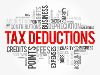 Fototapeta premium Tax Deductions word cloud collage, business concept background