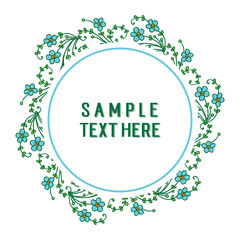 Vector illustration your sample text here with frame flower green hand drawn