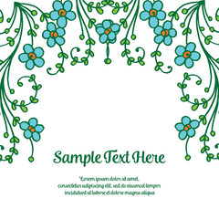 Vector illustration your sample text here with frame flower green hand drawn