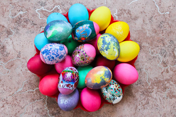 Easter eggs, homemade Easter