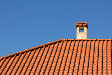 Ceramic Tiled Roof On House