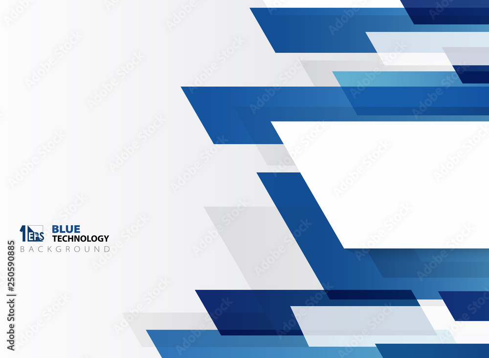 Poster abstract technology gradient blue stripe line pattern with white background.