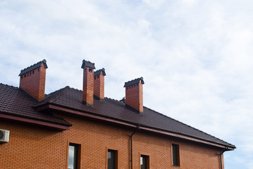 Tiled Metal Roof Or Composite Covering On House