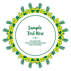 Vector illustration yellow flower frame with your sample text here hand drawn