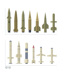 vector set of the cruise and ballistic missiles on white