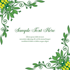 Vector illustration green leaves frame with your sample text here hand drawn