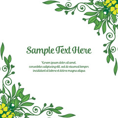 Vector illustration green leaves frame with your sample text here hand drawn