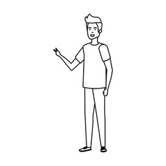 young and casual man character