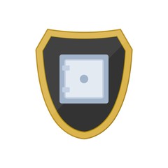 Safe icon, Golden shield icon