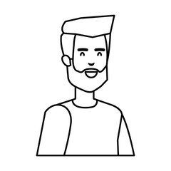 young and casual man with beard character