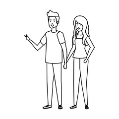 Fototapeta premium couple avatar characters icons