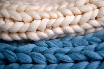 Knit from Merino wool. Blue with white