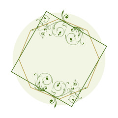 vector illustration of a floral ornament isolated on white background, simple and modern ornament.