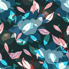 Beautiful seamless floral pattern background.
