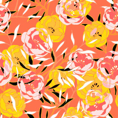 Beautiful seamless floral pattern background.