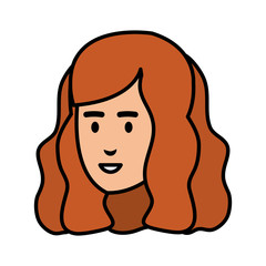 beautiful and young woman head character