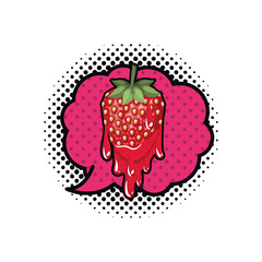 strawberry dripping isolated icon