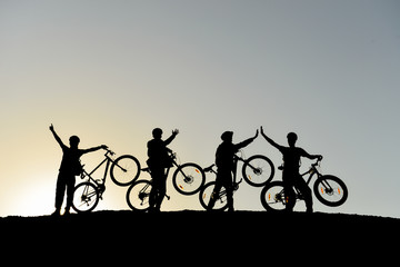 Obraz premium cheerful, fun and energetic cyclists